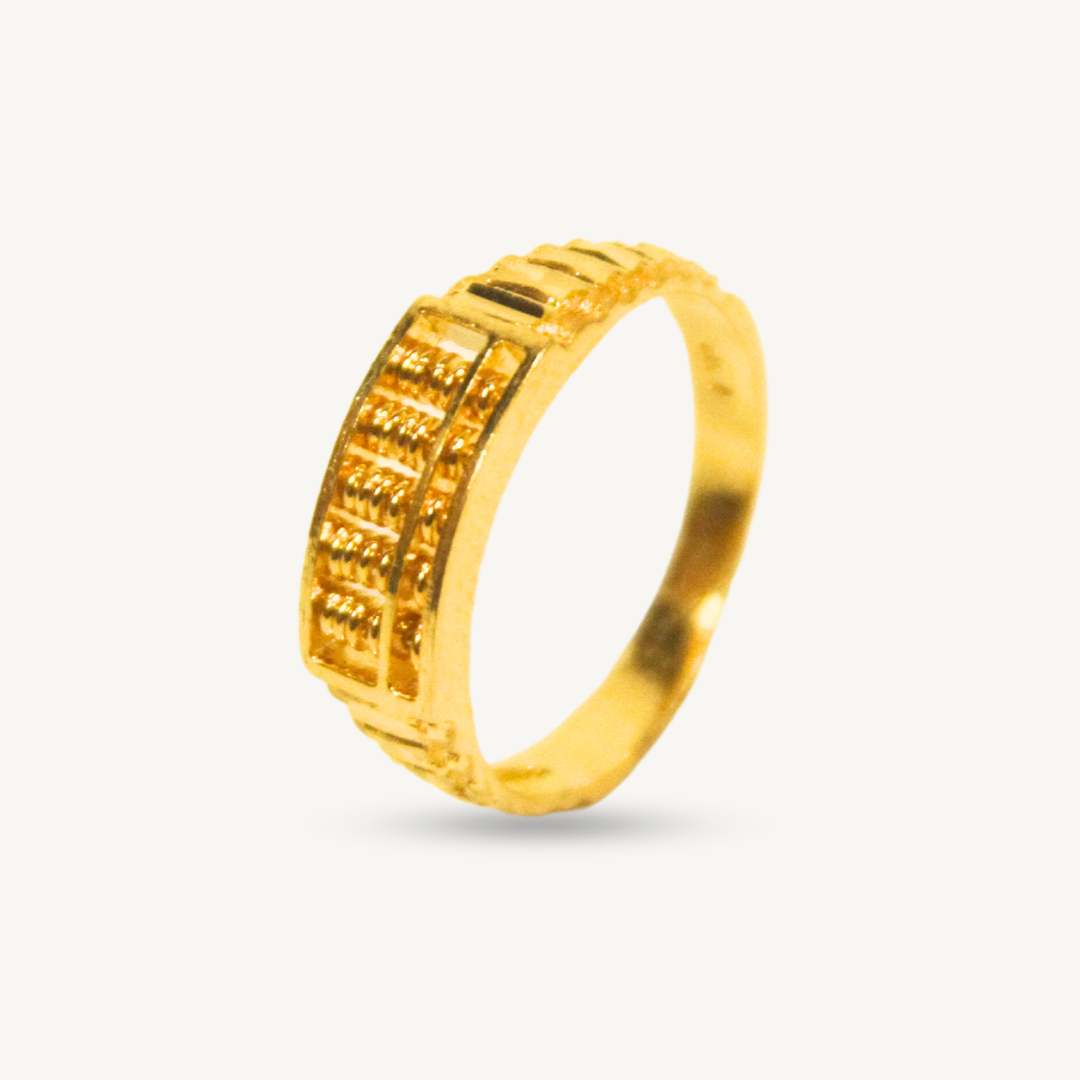 Elegold Flat Classic Abascus 916 Gold Ring