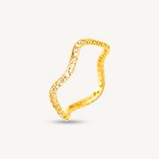 Minimalist Wave Stone CZ Ring Collection Gold Ring Elegold