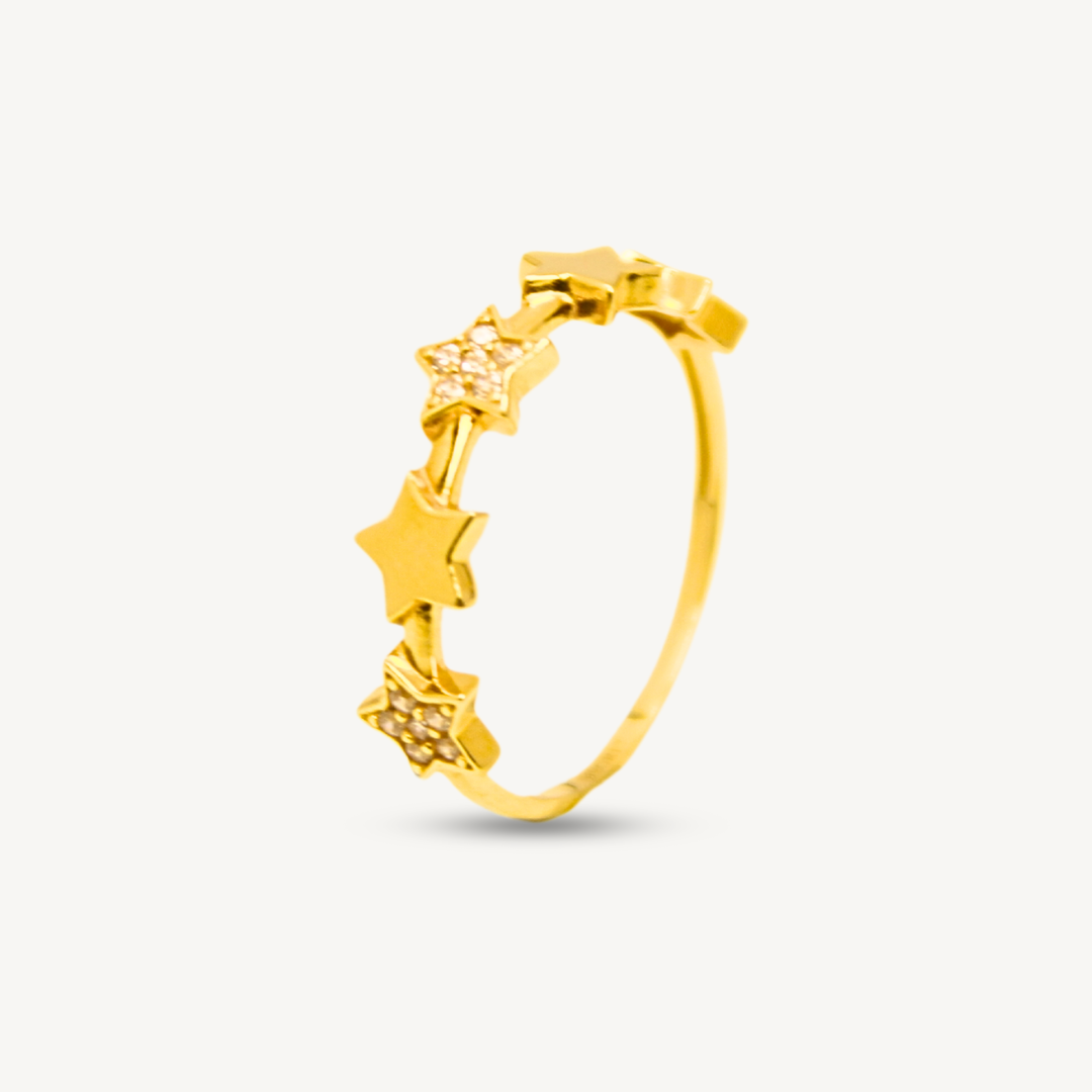 Star Plain Fashion CZ Stone Ring Gold Ring Elegold