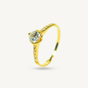 Elegold CZ Side Stones Gold Ring - 202Q4