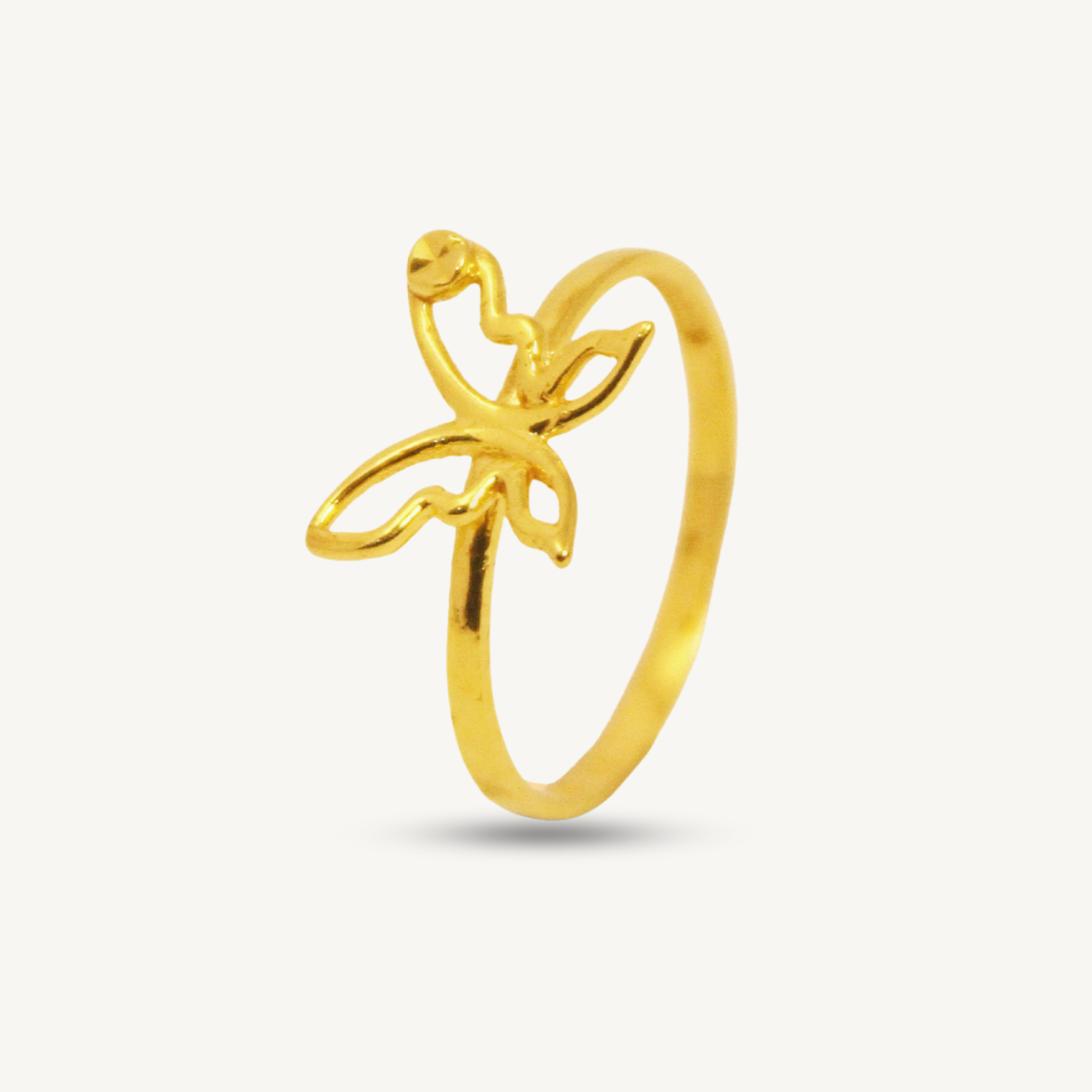 Butterfly Polish Gold Ring