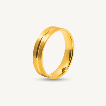 Elegold Premium Solid Centre Cut Matte Finish Thick 916 Gold Ring (Comfort) - 20L6R