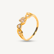 Elegold Heart CZ Stone Gold Ring