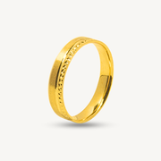 Elegold Premium Fashion Diamond Cut Matte 916 Gold Ring (Comfort) - 20QEP