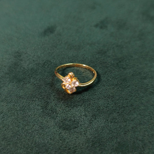Elegold Fashion Vintage CZ Stone Gold Ring