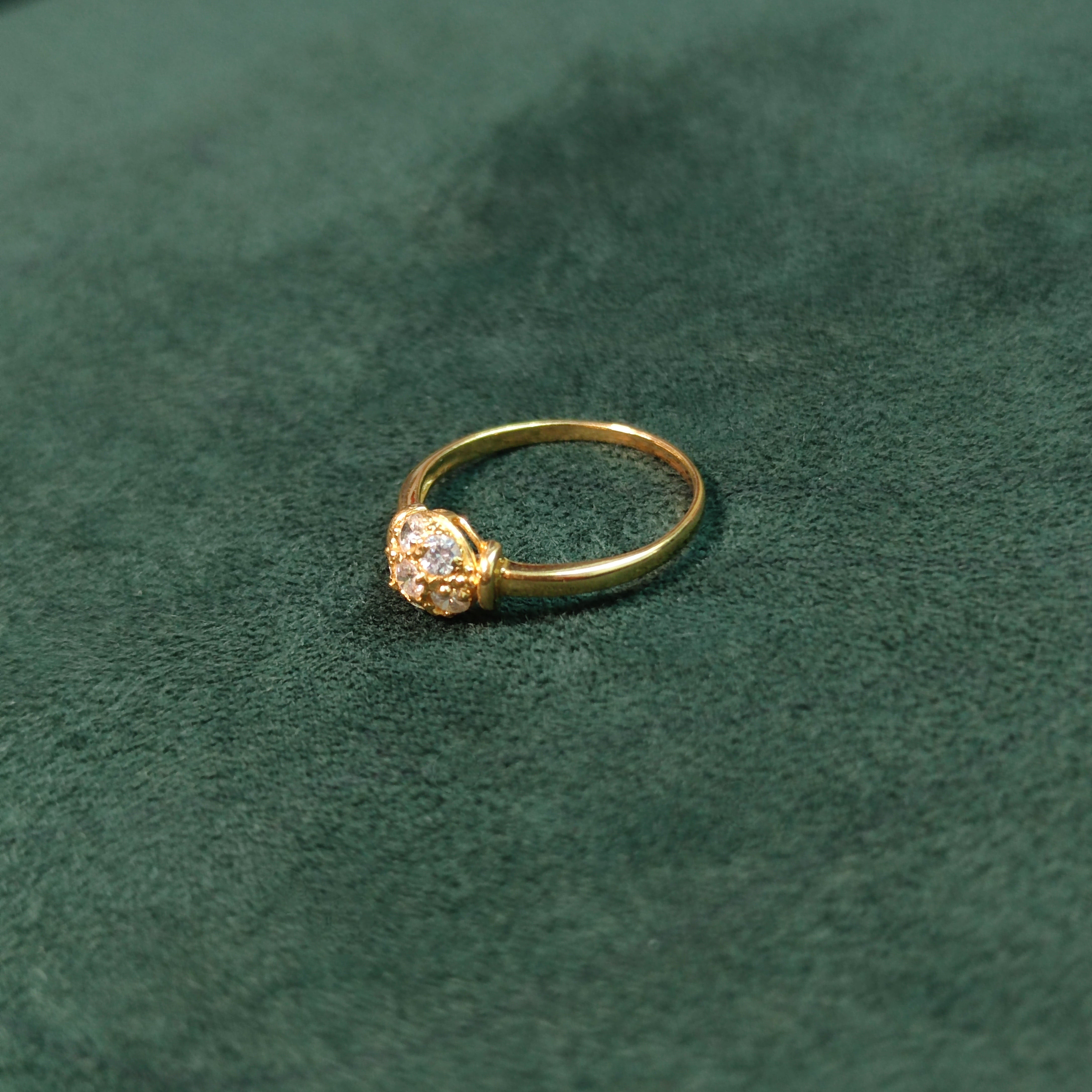 Elegold Fashion CZ Stone Gold Ring