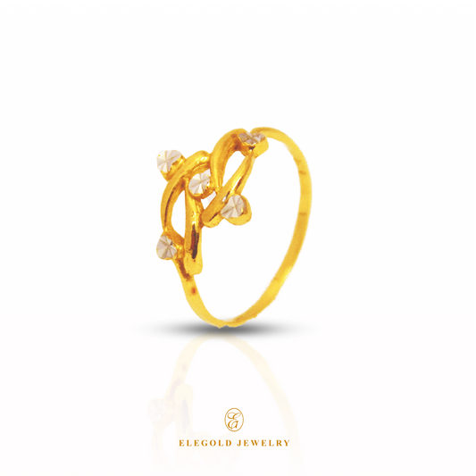 Elegold Jewelry · White Gold Plated Rings · Solid Gold Ring  · 916 Gold RIngs · 22K Gold Ring · 22K Gold Jewellery · 22K Solid Gold · 916 Gold · 916 Gold RIng · 22K Solid Gold Jewellery · Gold Jewellery · White Gold Plated Gold Jewellery