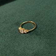 Elegold Triple Stone CZ Gold Ring - 207QT