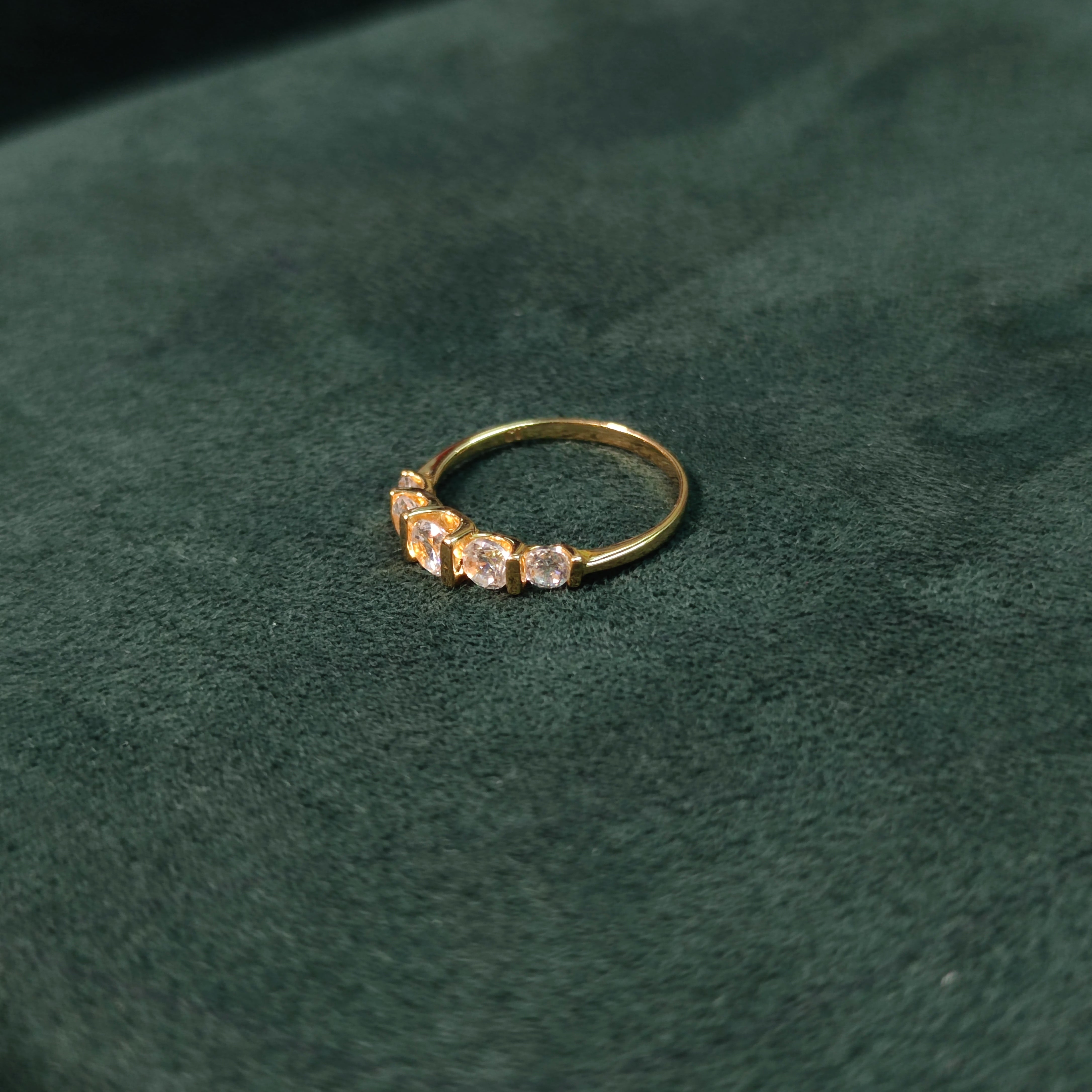 Elegold Quadruple Square Shaped CZ Stone Gold Ring