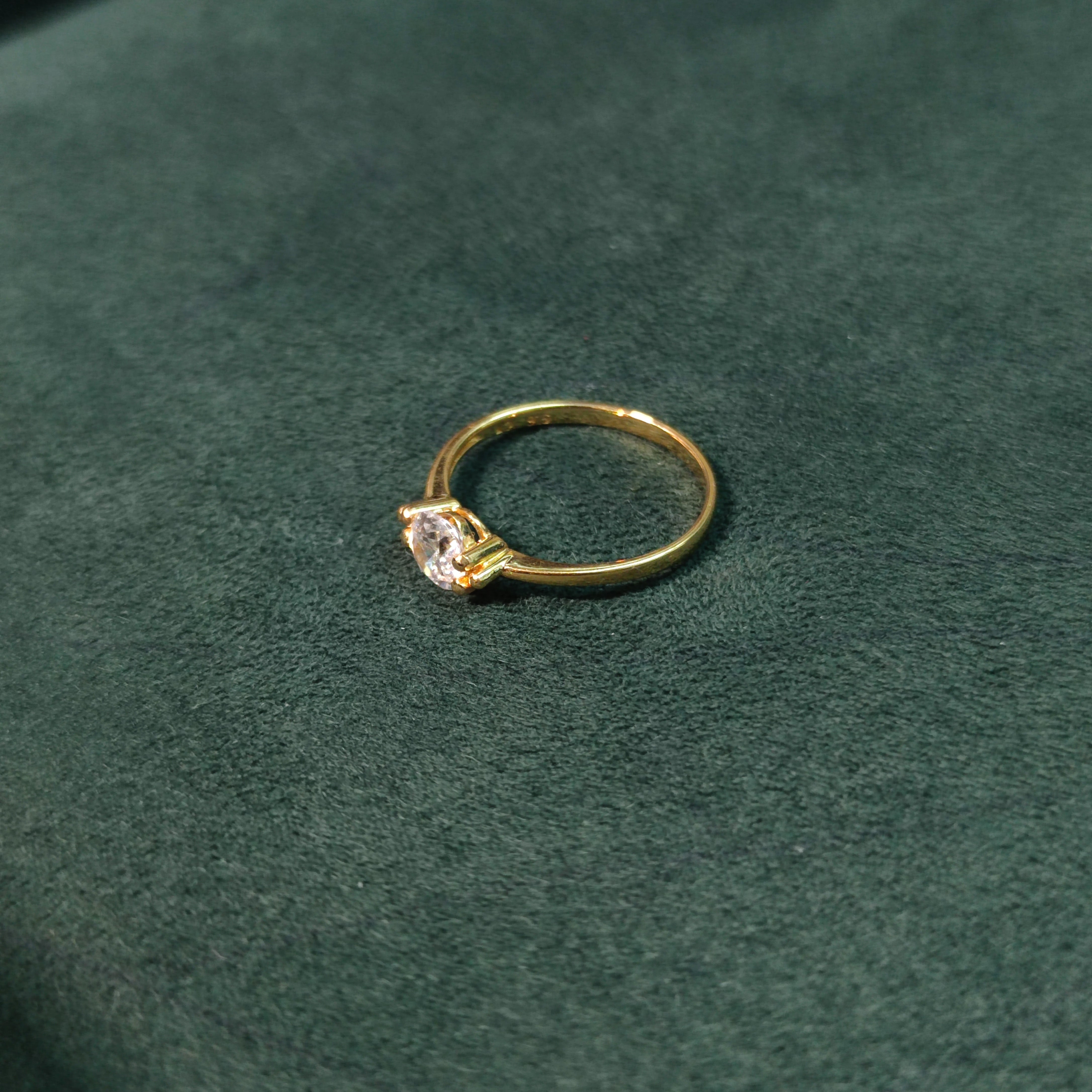 Elegold Solitaire CZ Stone Gold Ring - 20DOP