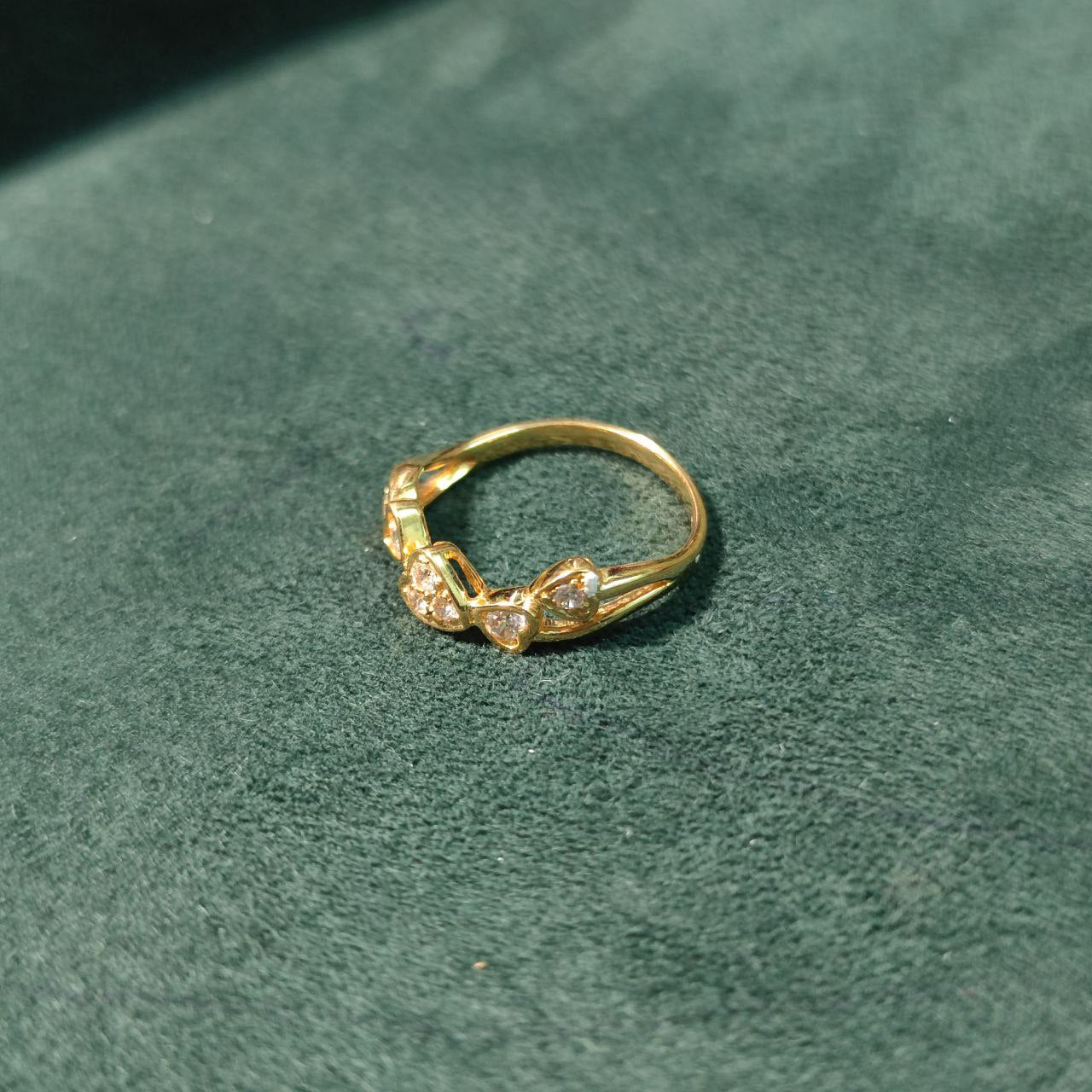 Elegold Heart CZ Stone Gold Ring