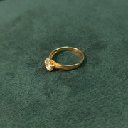 Elegold Matte CZ Stone Gold Ring