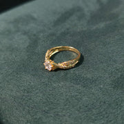 Elegold Infinity CZ Side Stone Gold Ring