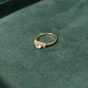 Elegold Quad Side CZ Stone Gold Ring