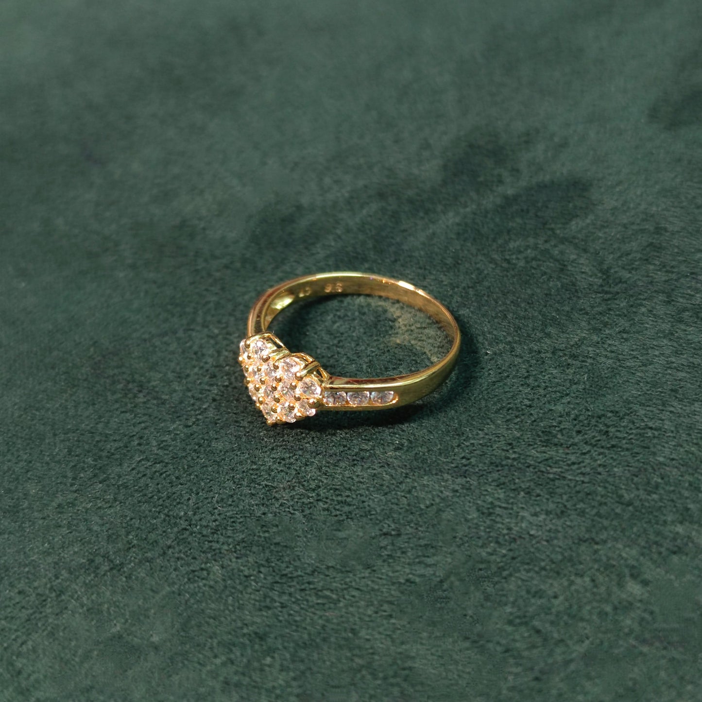 Elegold Heart Shaped CZ Stone Gold Ring