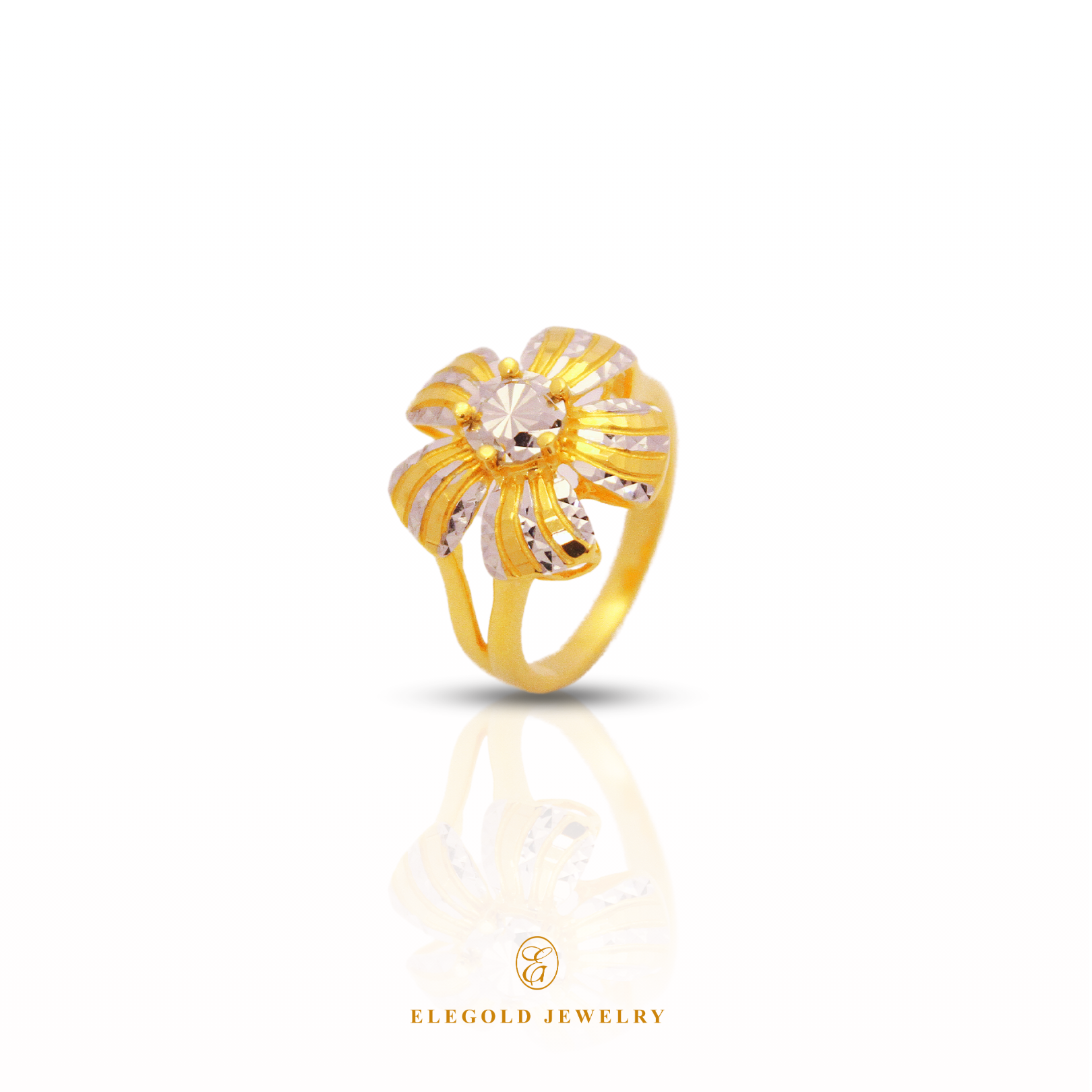 Elegold Jewelry · Flower Gold Rings · Solid Gold Ring · 916 Gold RIngs · 22K Gold Ring · 22K Gold Jewellery · 22K Solid Gold · 916 Gold · 916 Gold RIng · 22K Solid Gold Jewellery · Gold Jewellery · Flower Gold Jewellery · Leaf Gold Jewellery