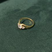 Elegold Twin Side Cubic Zirconia Stone Gold Ring
