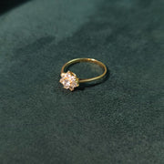 Elegold Flower CZ Stone Gold Ring