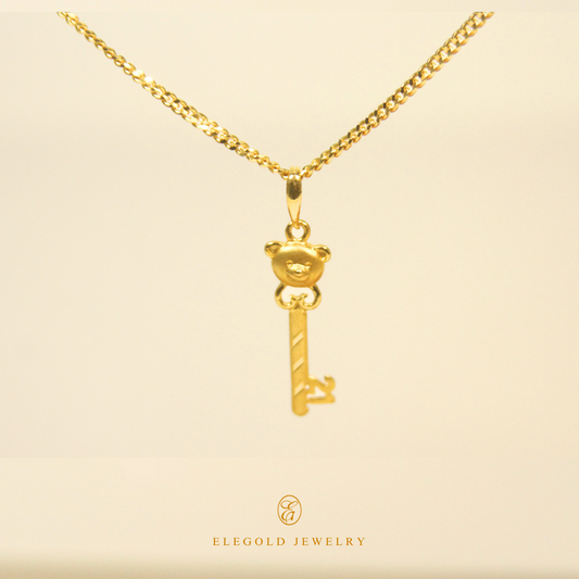 Elegold 916 Gold Key Bear Pendants - 20JN8