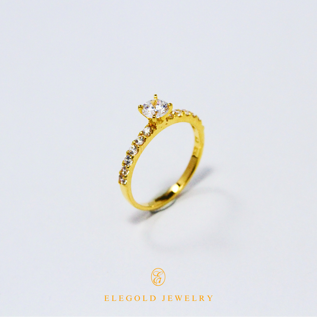 Elegold Classic Infinity CZ Stone Ring - 20K6H