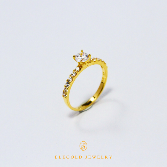 Elegold Classic Infinity CZ Stone Ring - 20K6H