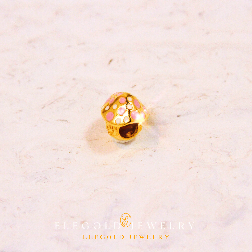 Elegold 916 Gold Mushroom Charm - 20M3V