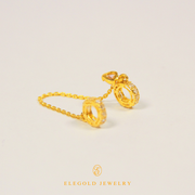Elegold 916 Gold CZ Stone Safety Chain - 20NYL
